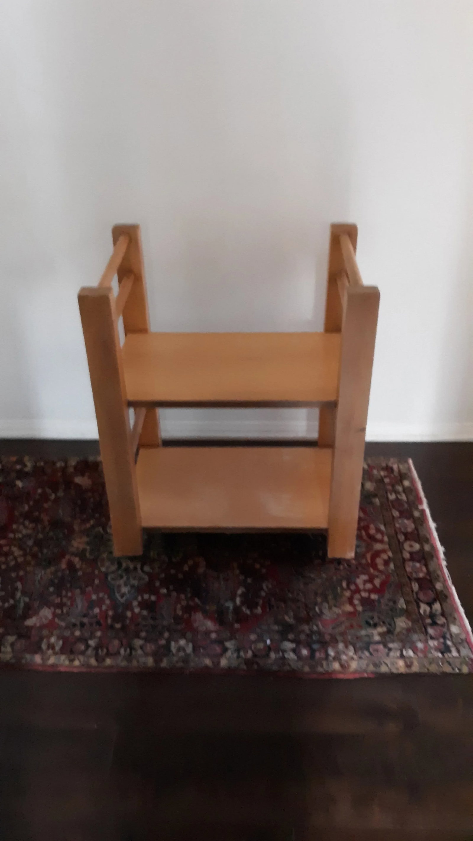 Vintage Mid-Century Light Wood Bar Serving Cart - 2