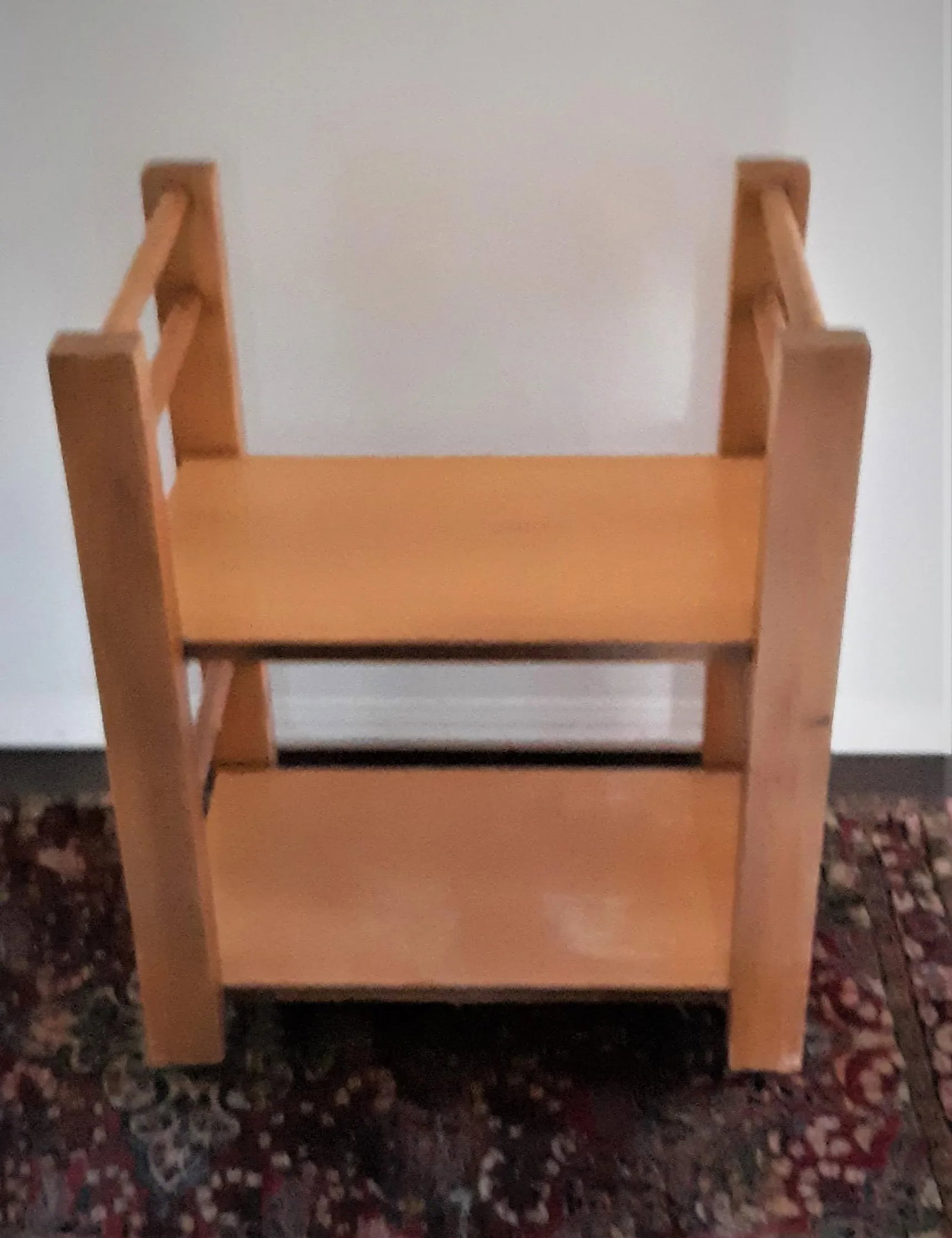 Vintage Mid-Century Light Wood Bar Serving Cart - 5