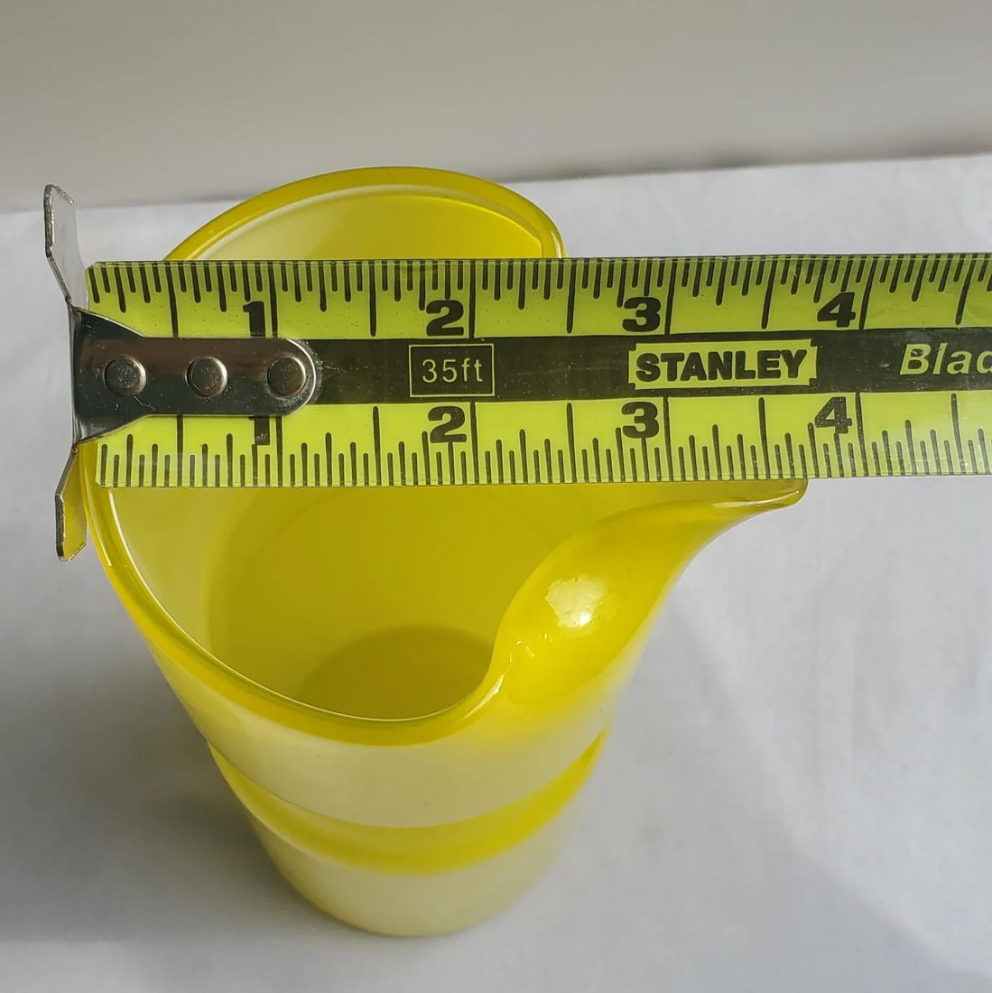 Mid Century Italian Yellow Cased Glass Pitcher - 6