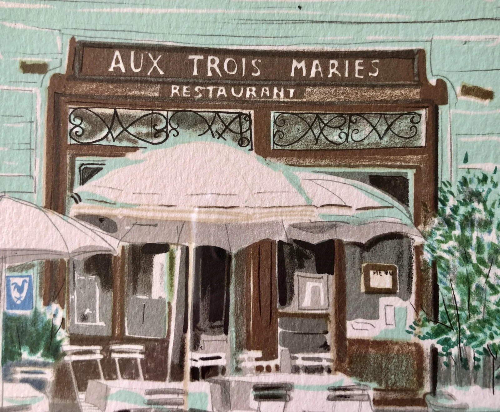 French Bistro Signed Art - 3