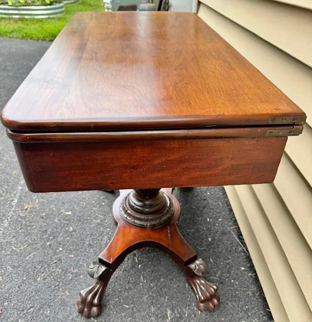 Empire Style Mahogany Card or Game Table Late 19th Century - 4