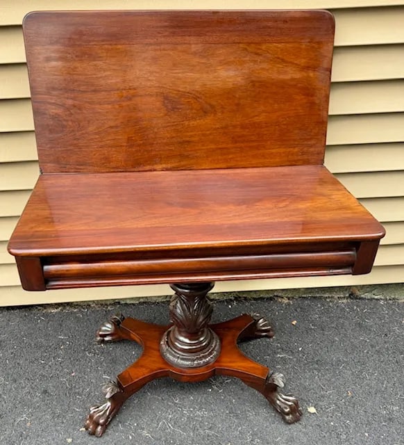 Empire Style Mahogany Card or Game Table Late 19th Century - 5