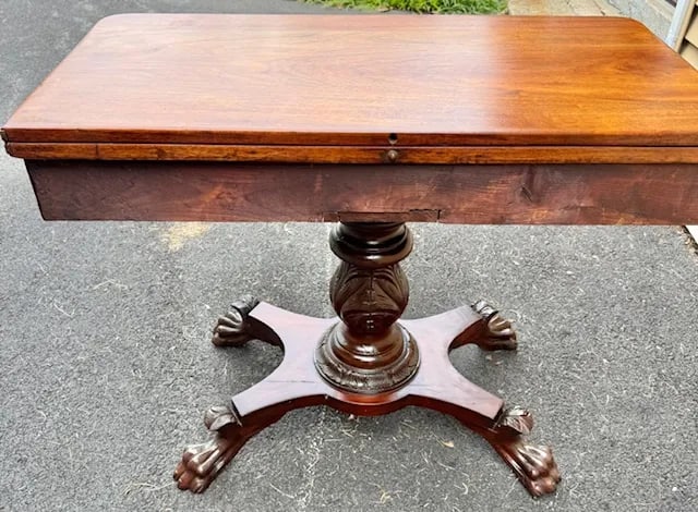 Empire Style Mahogany Card or Game Table Late 19th Century - 9