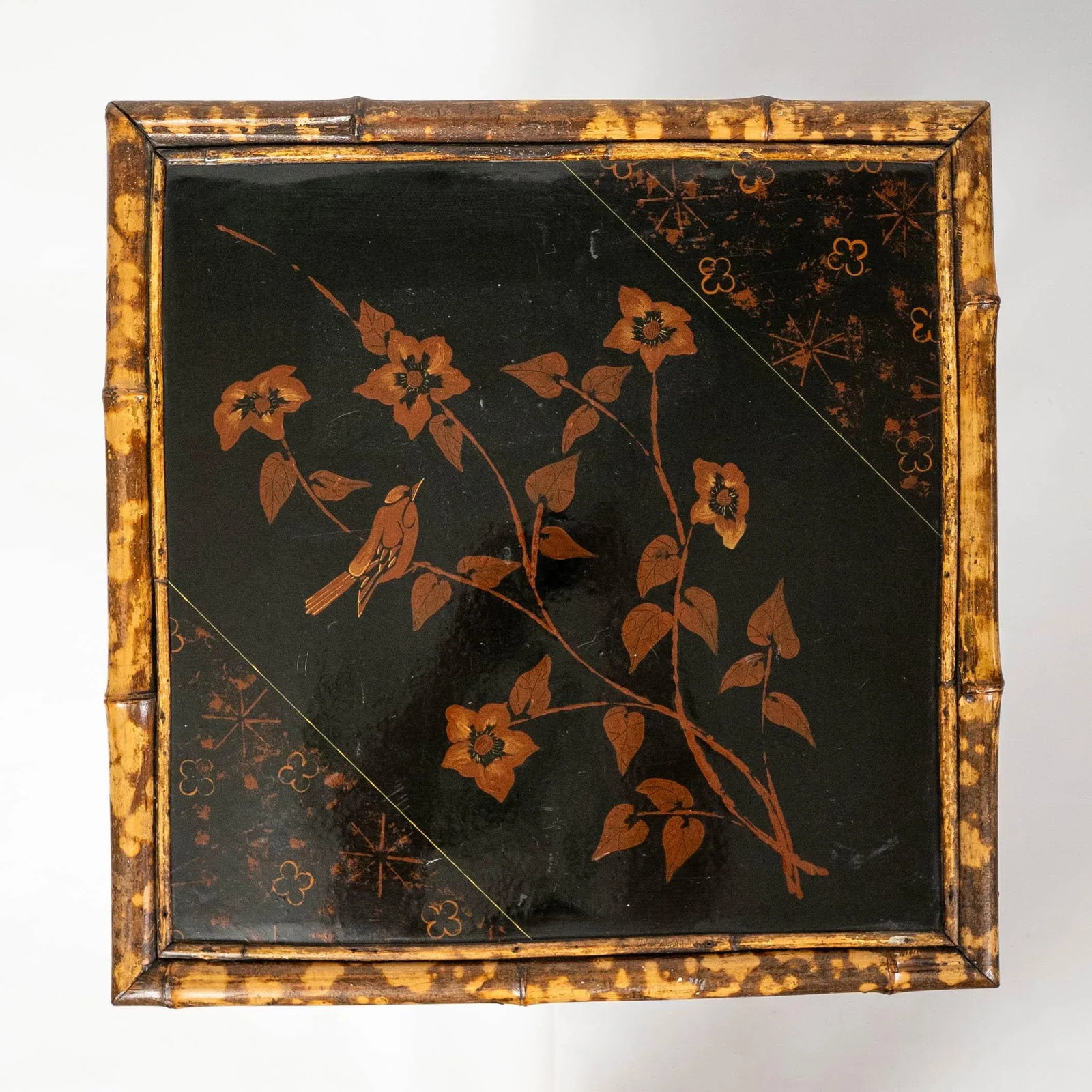 Antique Burnt Bamboo Chinoiserie Table - 3