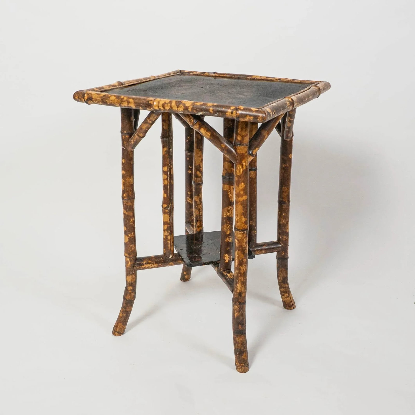 Antique Burnt Bamboo Chinoiserie Table - 5