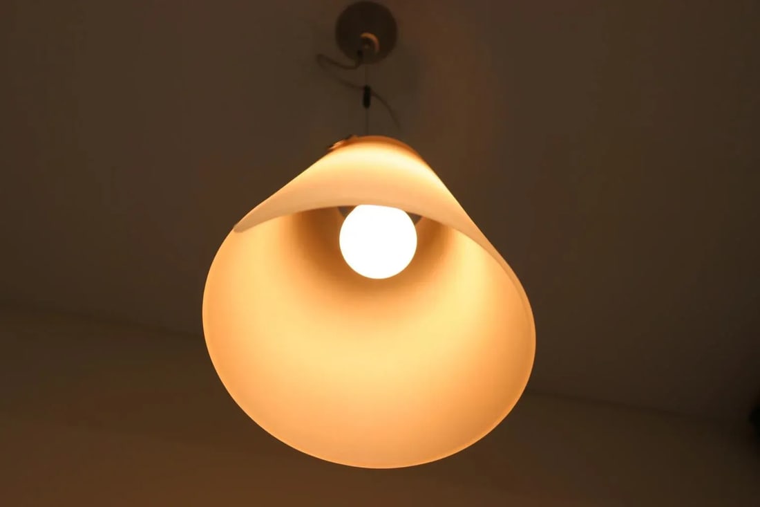 Itaca 1990s Modern Murano Luce Pendant Lamp Amber Glass - 10