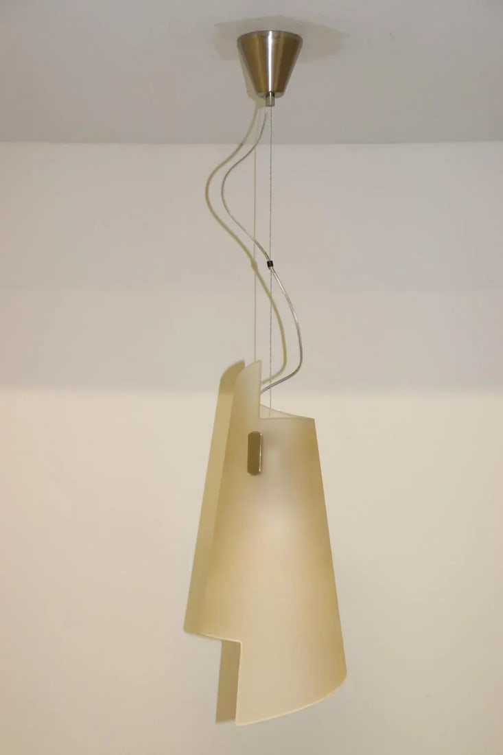 Itaca 1990s Modern Murano Luce Pendant Lamp Amber Glass - 12