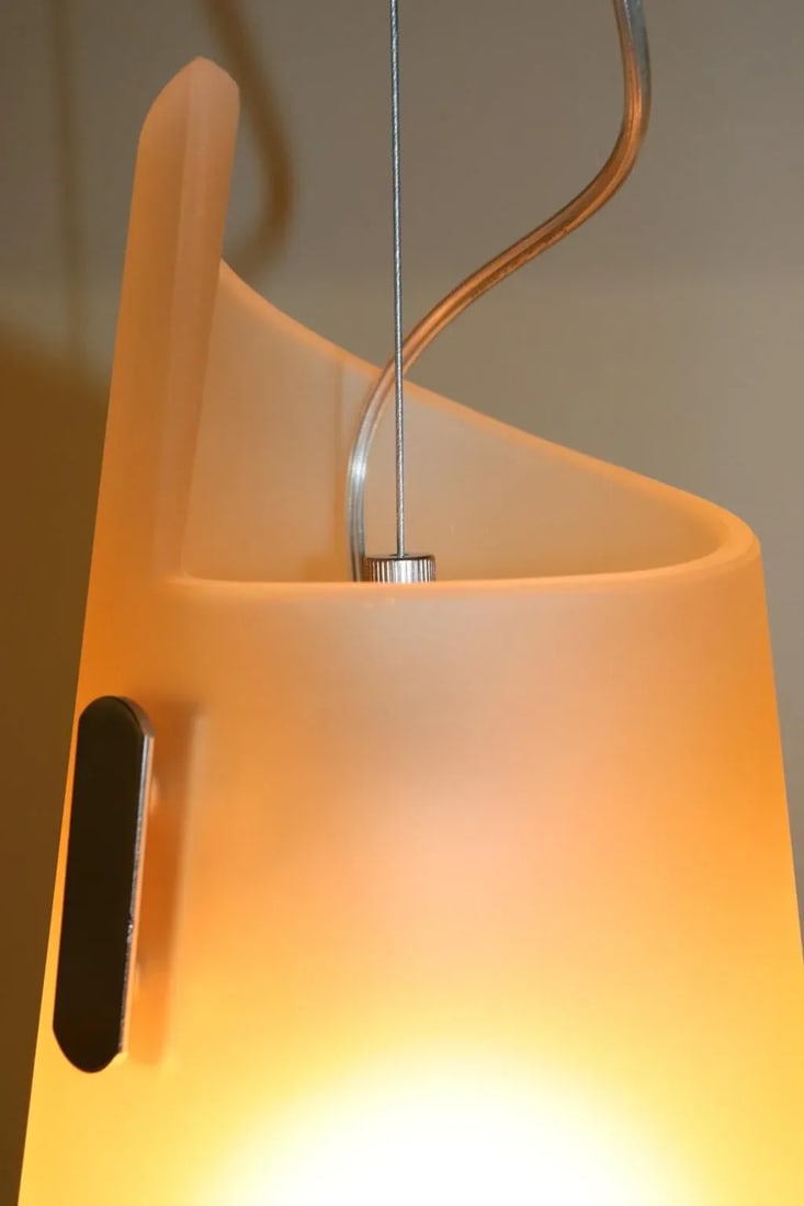 Itaca 1990s Modern Murano Luce Pendant Lamp Amber Glass - 5