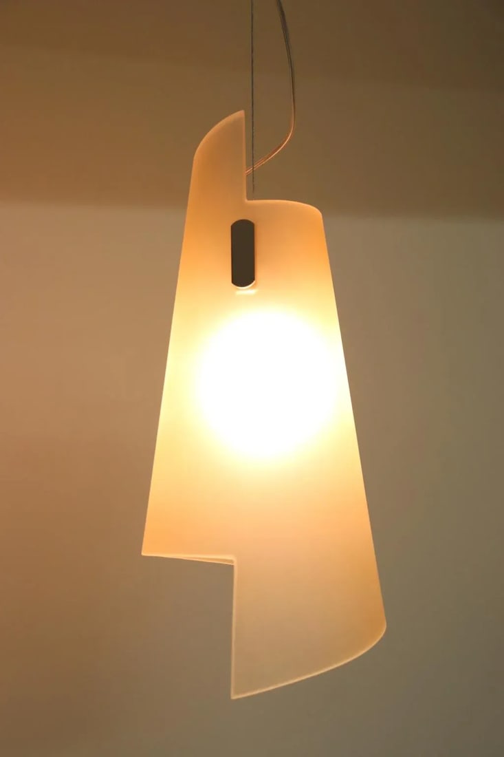 Itaca 1990s Modern Murano Luce Pendant Lamp Amber Glass - 6