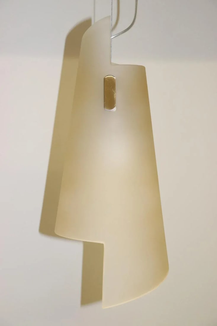 Itaca 1990s Modern Murano Luce Pendant Lamp Amber Glass - 8