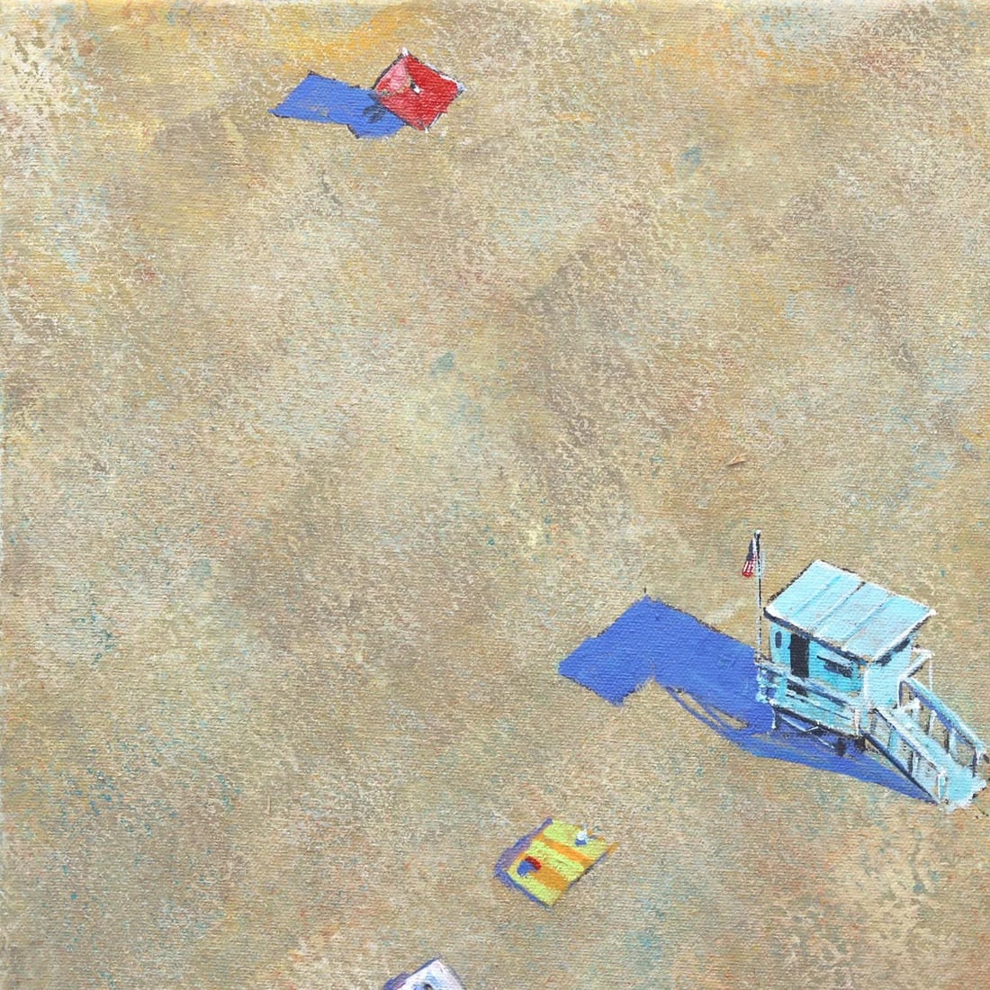 Over the Beach - Contemporary Realist Aerial Beach Scene Acrylic Painting by Kathleen Keifer - 2