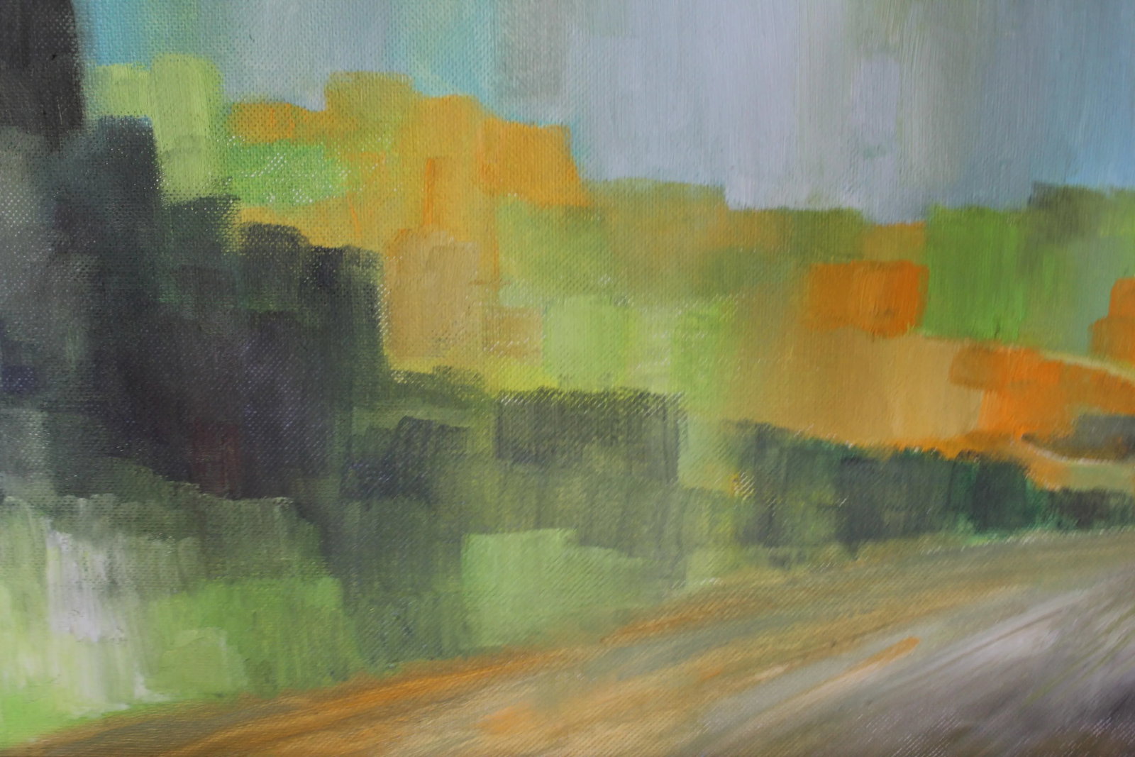 Paul Sprohge "Speeding" Impressionist Natural Tonal Oil Painting 1962 - 2