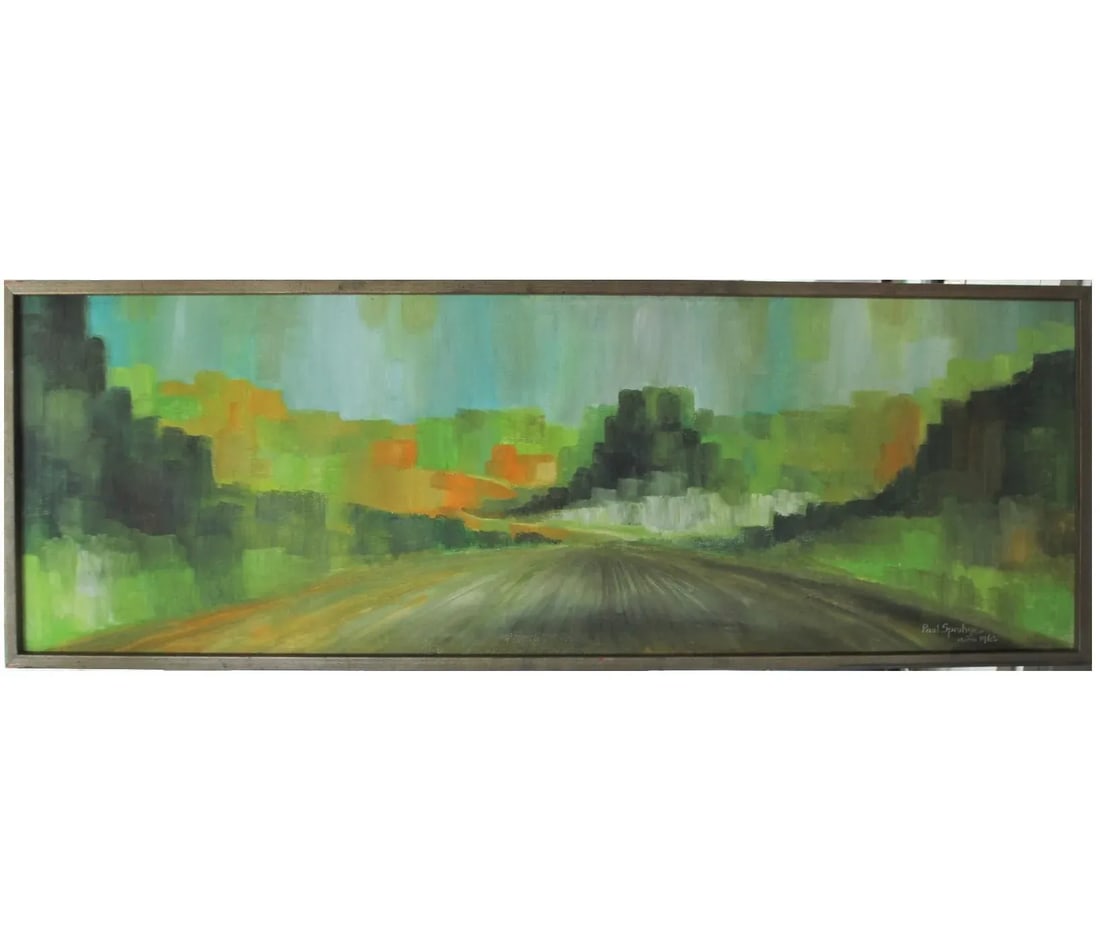 Paul Sprohge "Speeding" Impressionist Natural Tonal Oil Painting 1962 - 6