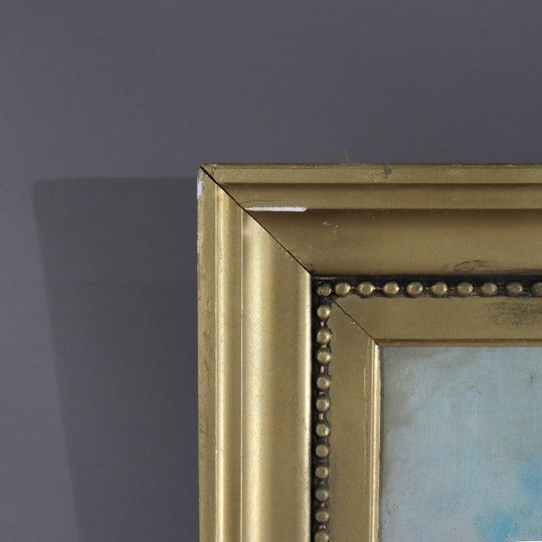 Large Antique Oil on Canvas Landscape Painting C1907 - 9