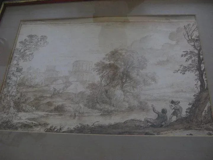 17th Century Landscape Ink Wash - 2