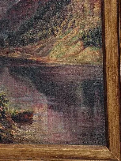 1927 Continental School Alpine Landscape Oil Painting, Framed - 4