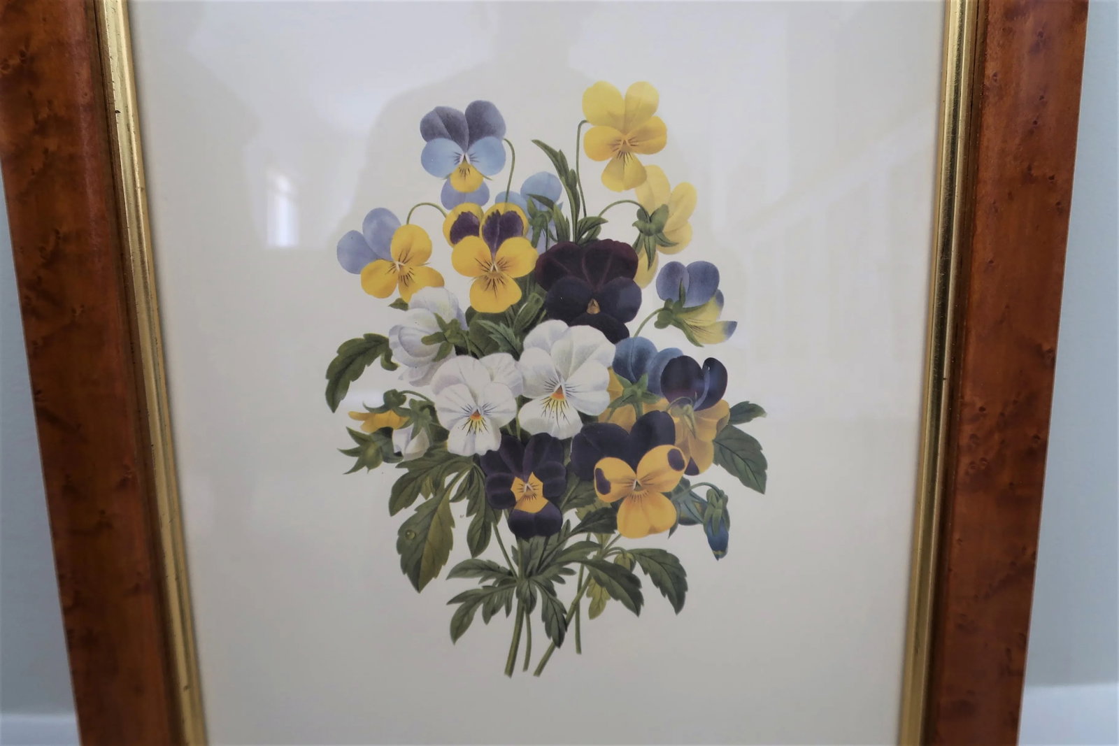 Vintage Burlwood Framed Botanical Print Pierre-Joseph Redoute - a Pair - 2