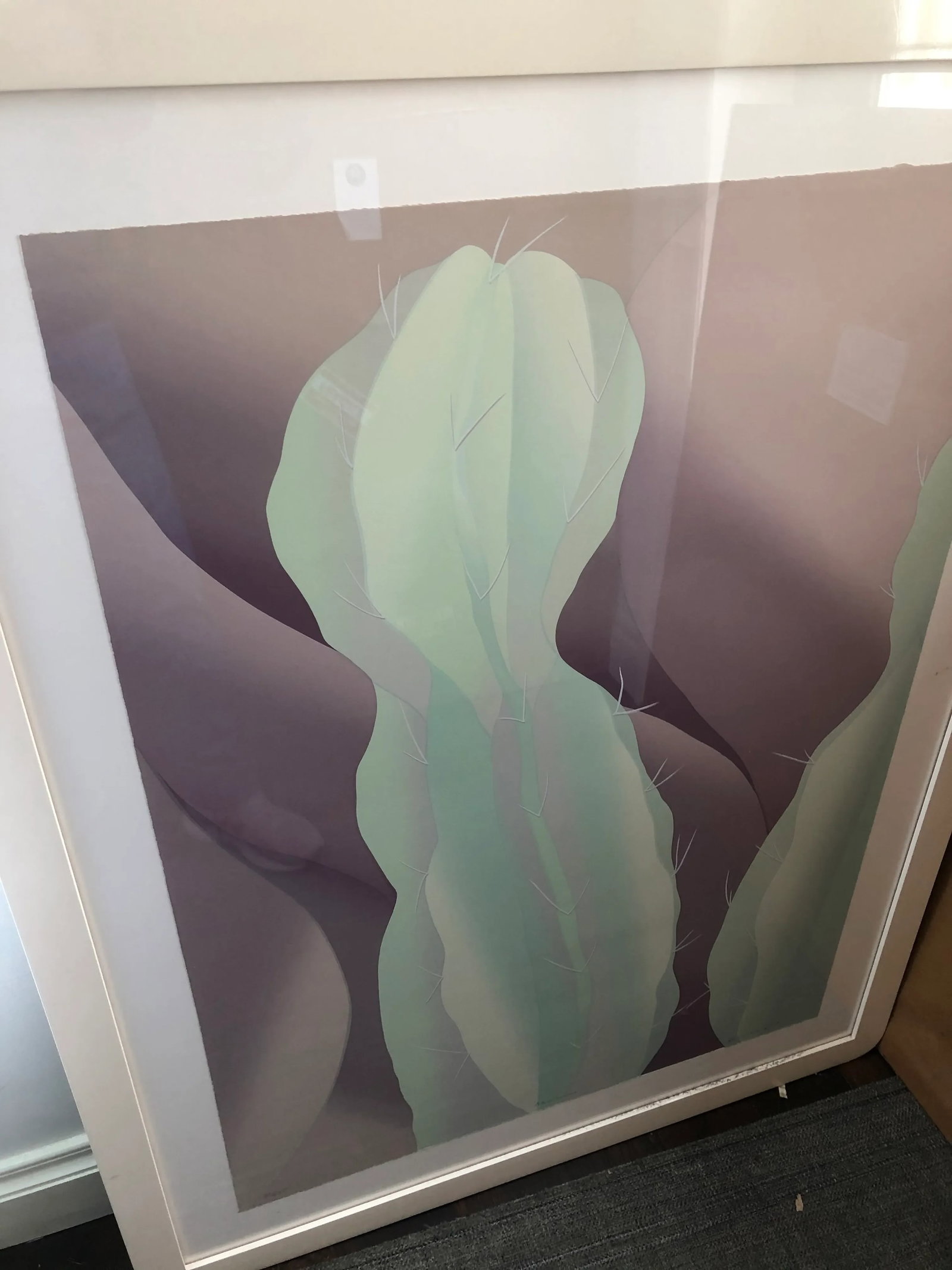 Mid Century Saguaro Cactus Art - 2