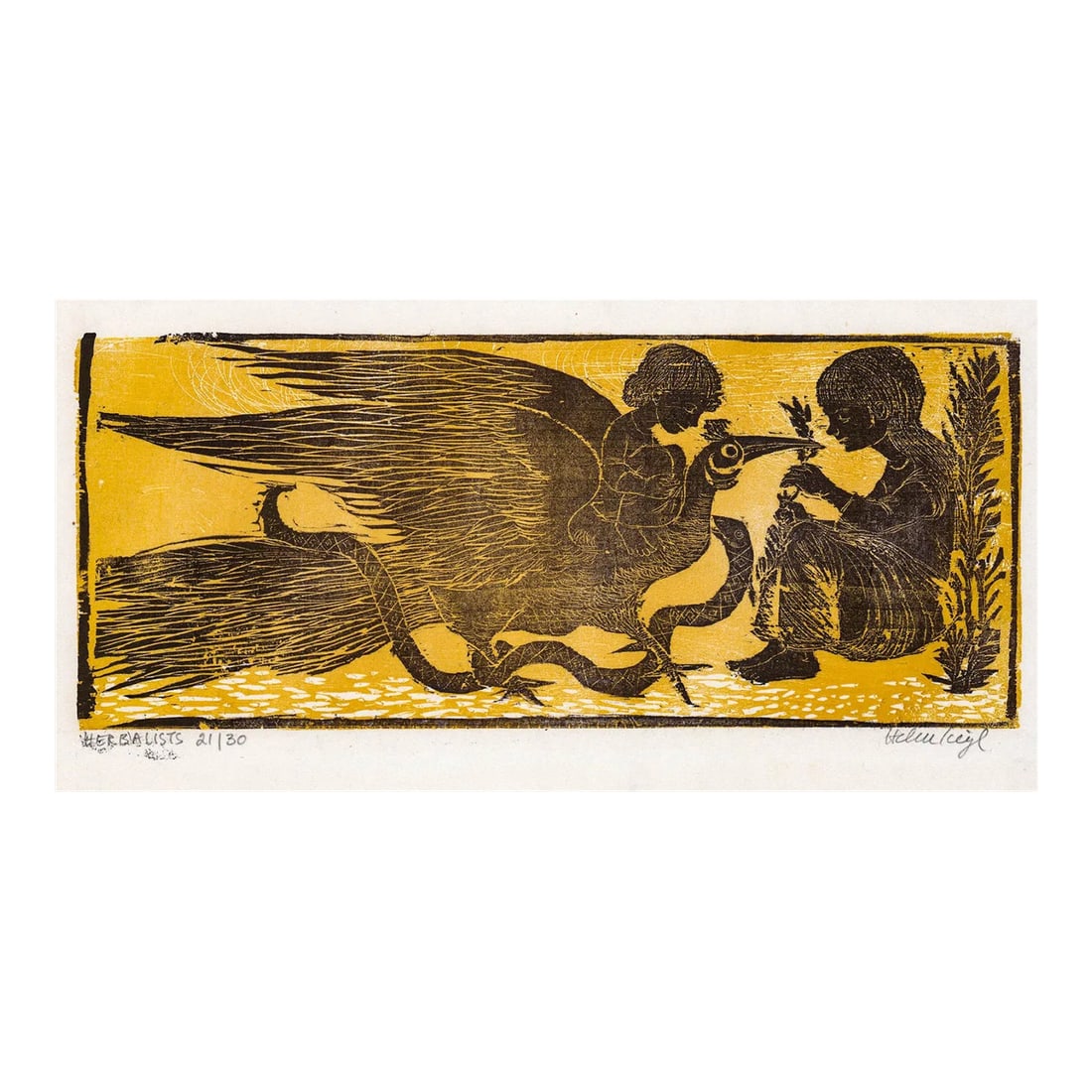 1966 Helen Siegl Herbalists Woodblock (1 of 2)