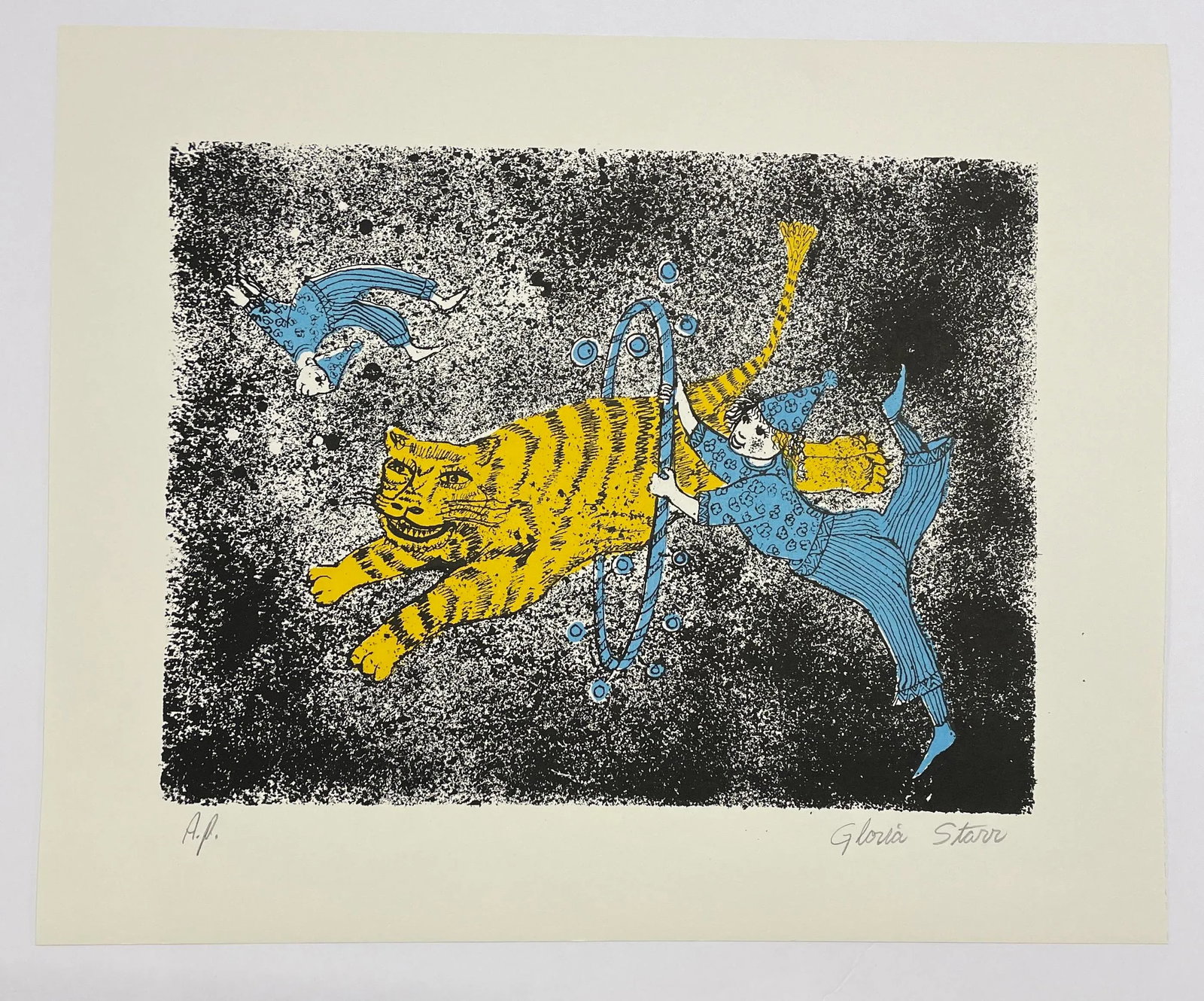 1960s Tiger Circus Fantasy Lithograph - 3