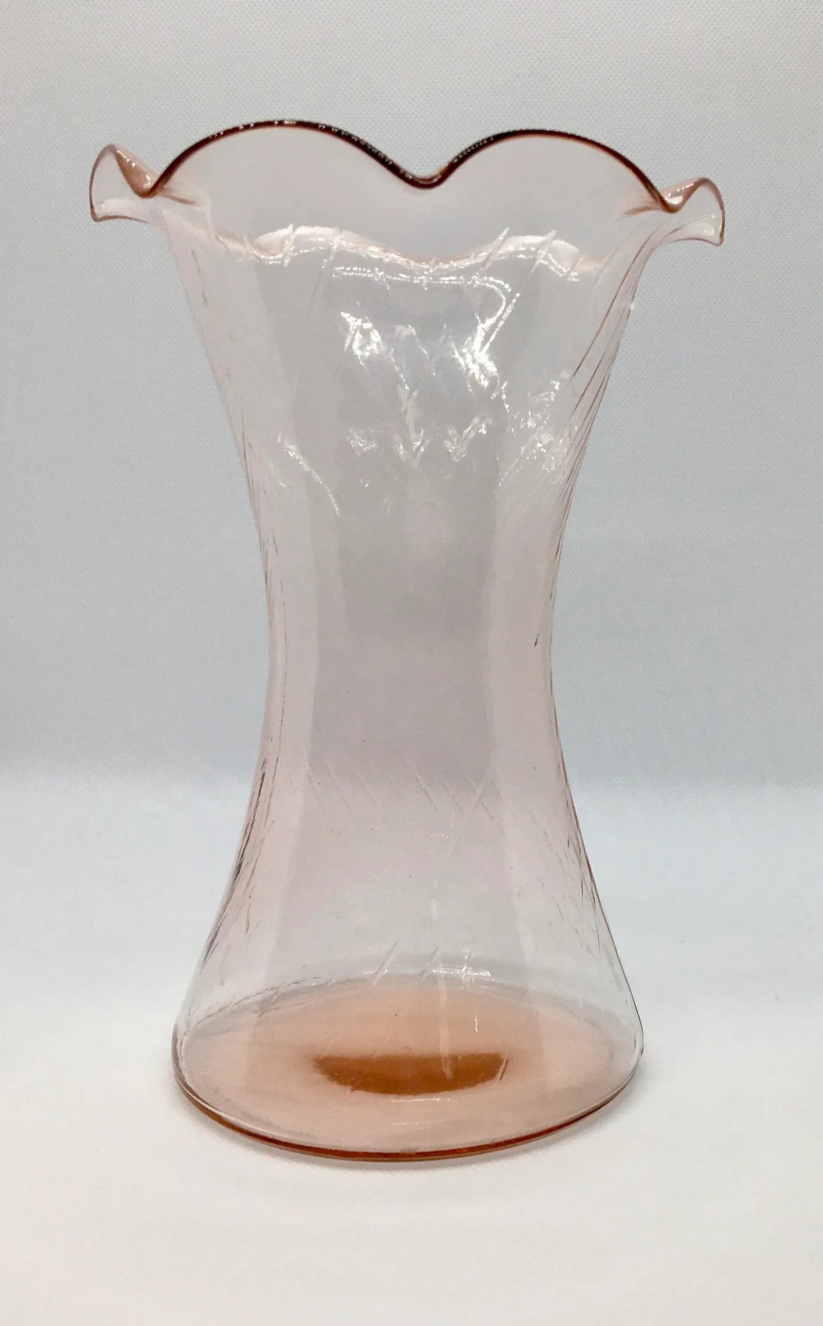 Vintage Pink Depression Glass Vase - 6