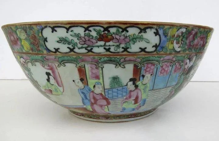 Chinese Export Rose Medallion Punch Bowl - 6