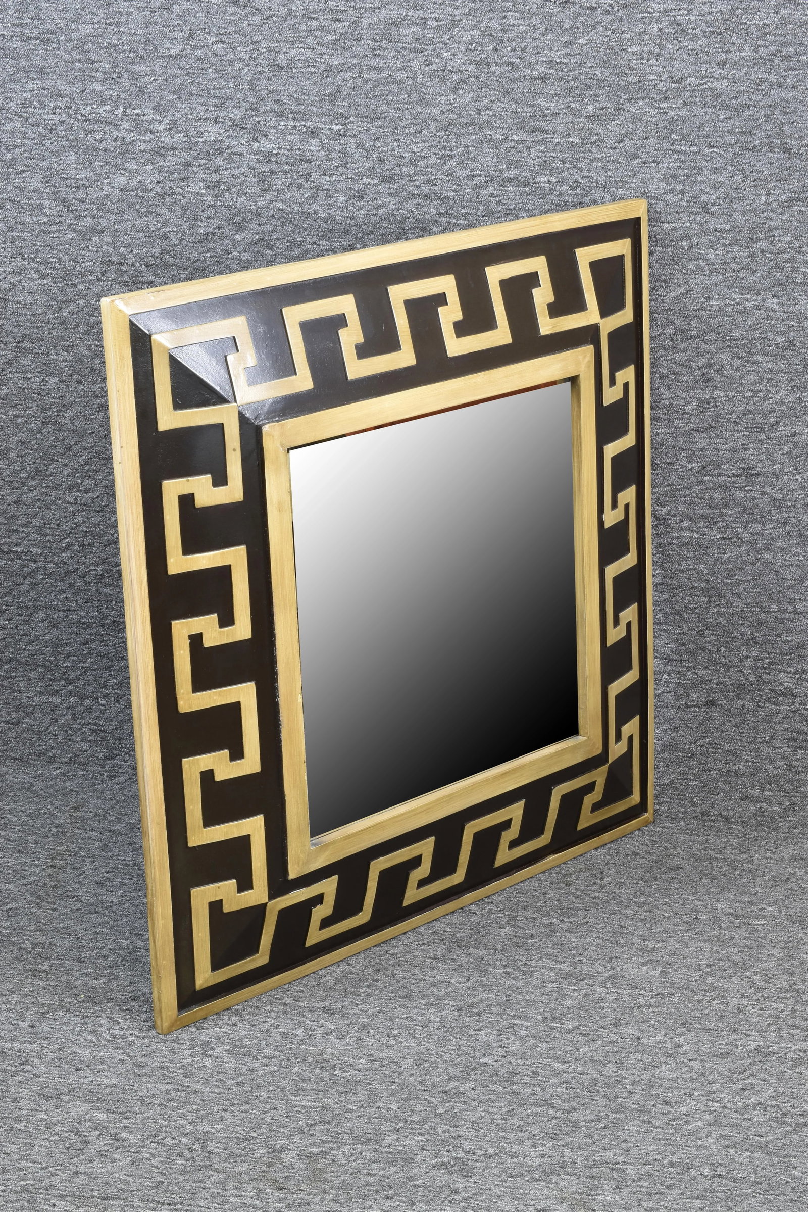 Black Carved Greek Key Accent Beveled Mirror by Sterling - 2
