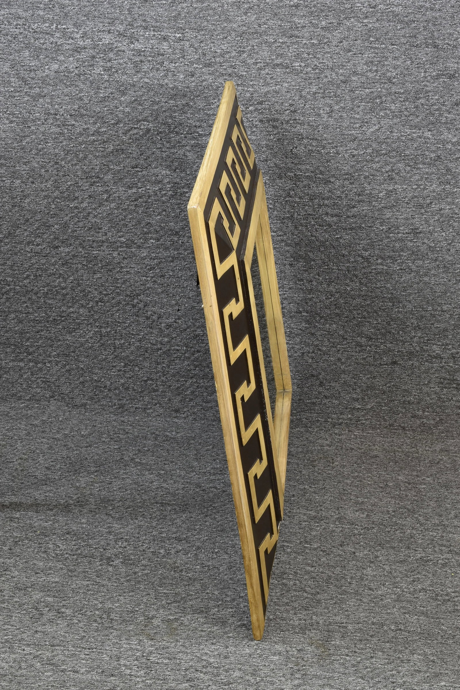 Black Carved Greek Key Accent Beveled Mirror by Sterling - 4