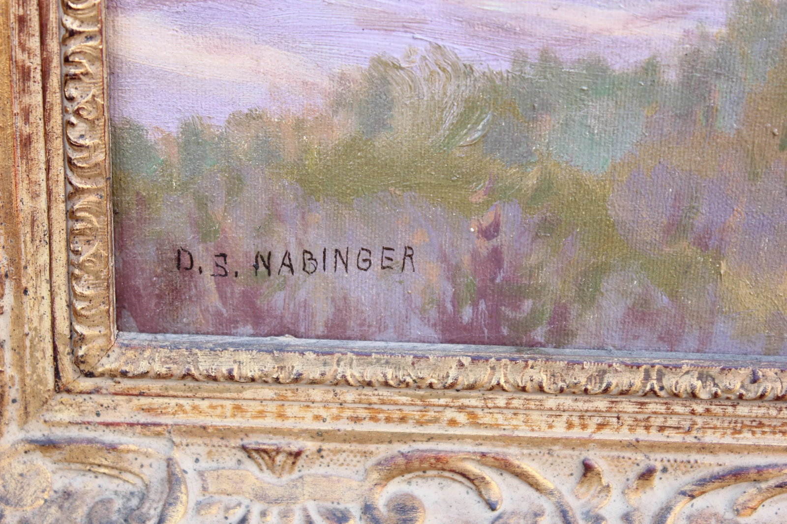 Dollie Nabinger Idealistic Fall Texas Oil Paint Landscape 1950s - 3