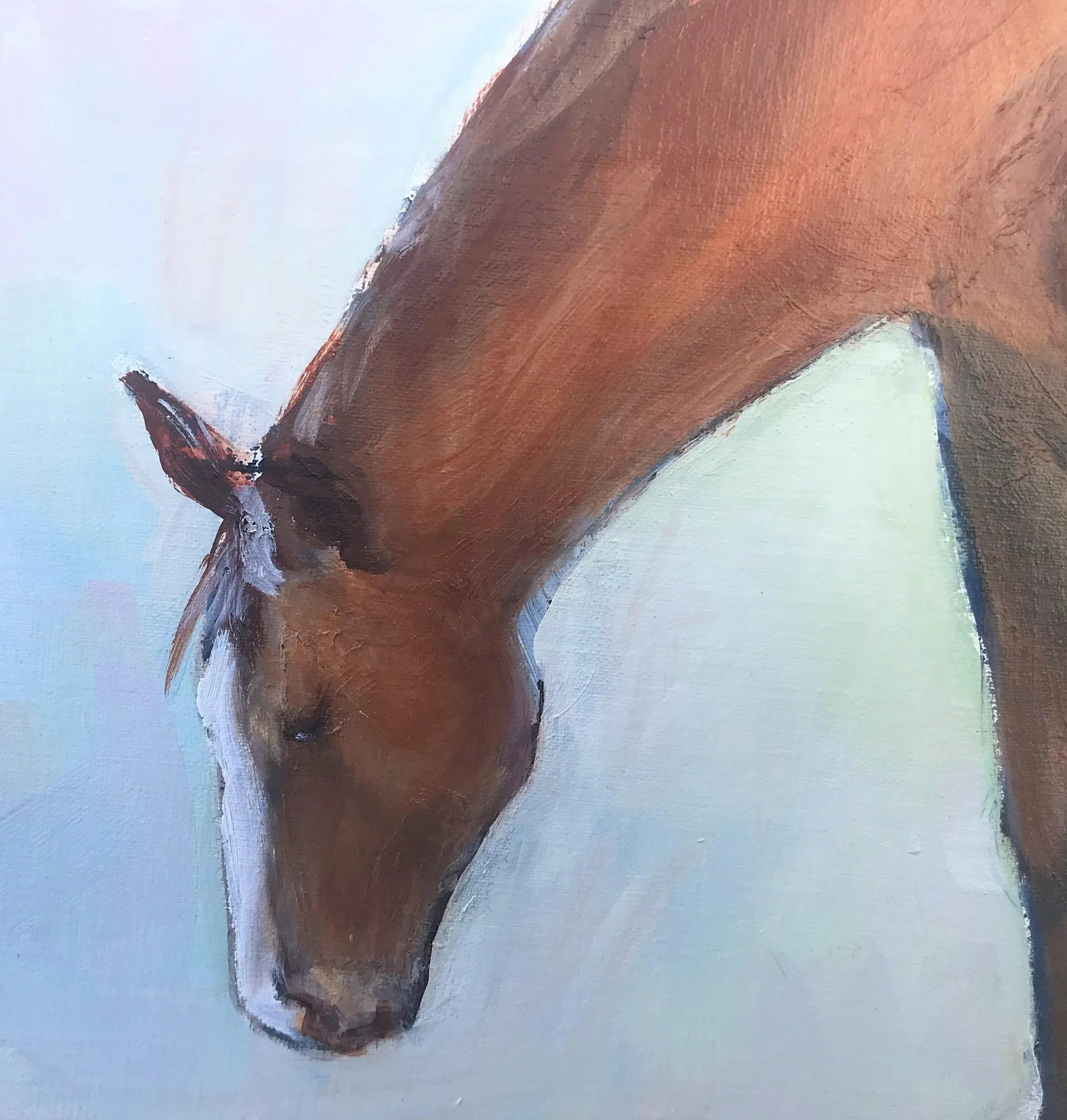 Framed "Grazing Horse" Acrylic on Canvas Original Painting - 5