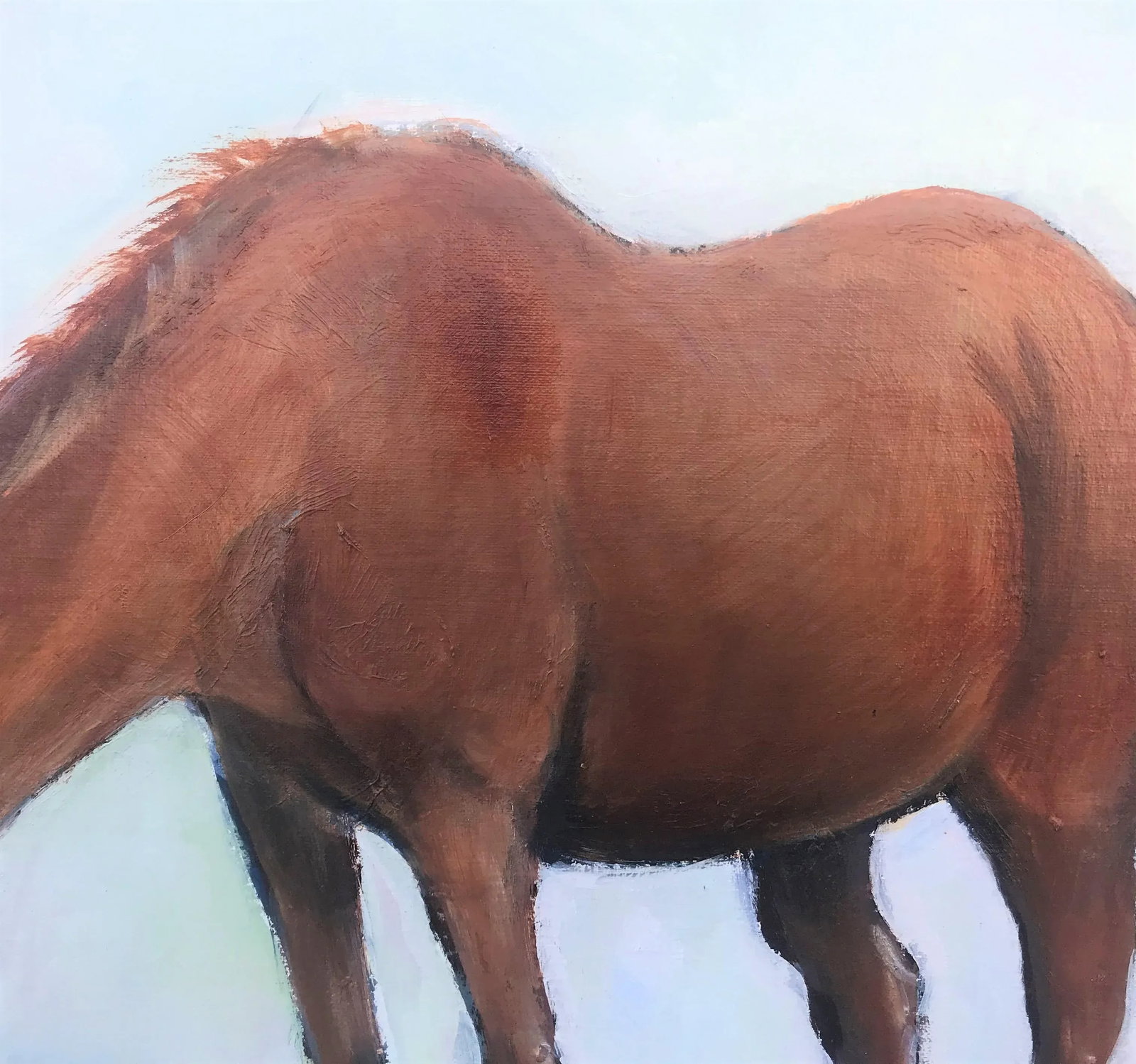 Framed "Grazing Horse" Acrylic on Canvas Original Painting - 6