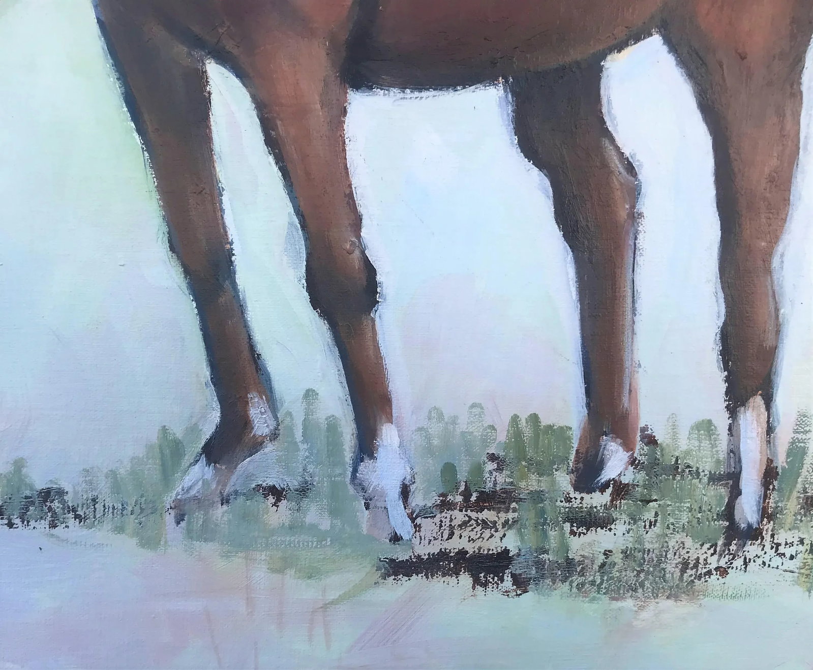 Framed "Grazing Horse" Acrylic on Canvas Original Painting - 8