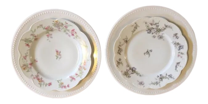Limoges Floral China Mix & Match Plates on Chargers - 4 Piece Set (1 of 10)