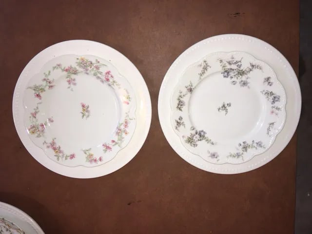 Limoges Floral China Mix & Match Plates on Chargers - 4 Piece Set - 5