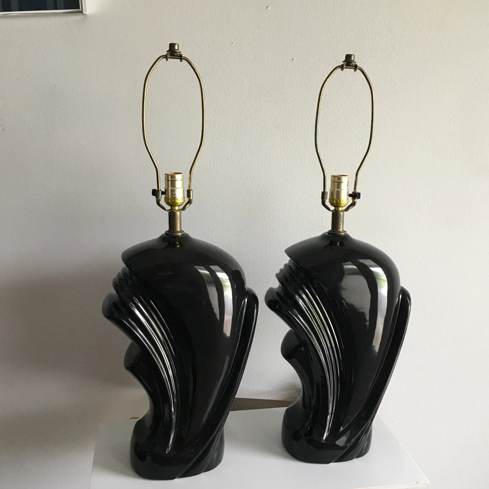 1980s Vintage Ceramic Wave Lamps - a Pair - 13