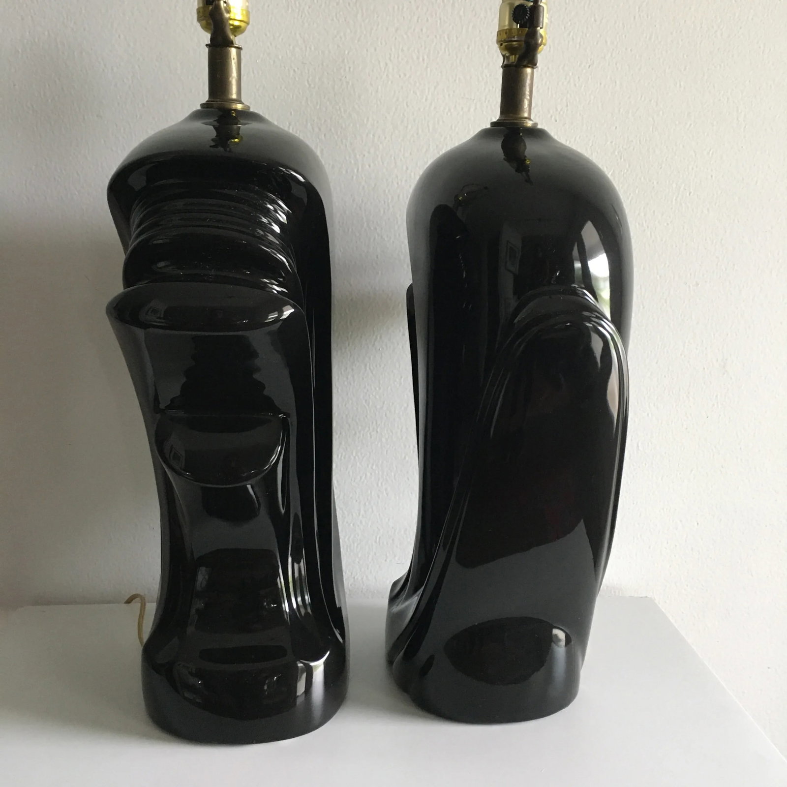 1980s Vintage Ceramic Wave Lamps - a Pair - 4