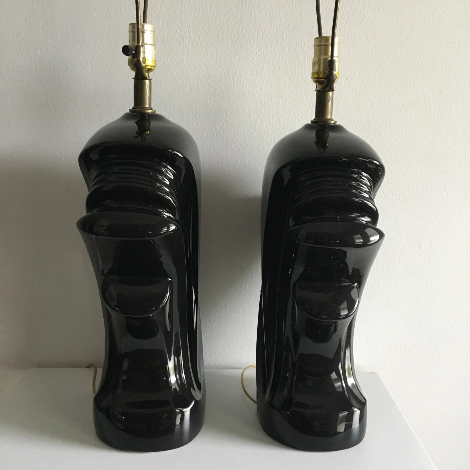 1980s Vintage Ceramic Wave Lamps - a Pair - 6