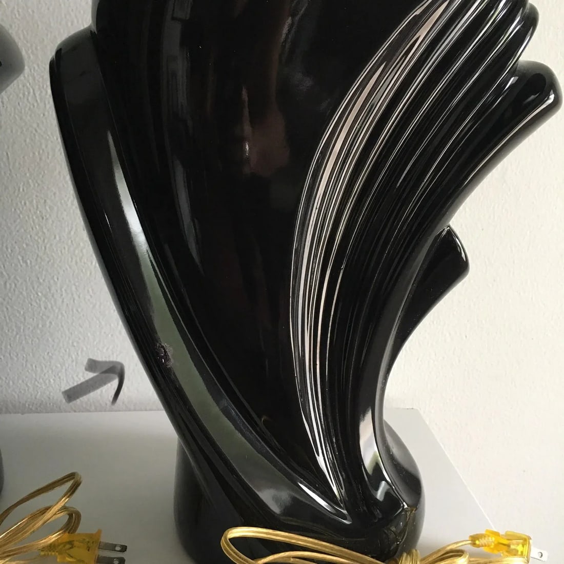 1980s Vintage Ceramic Wave Lamps - a Pair - 8