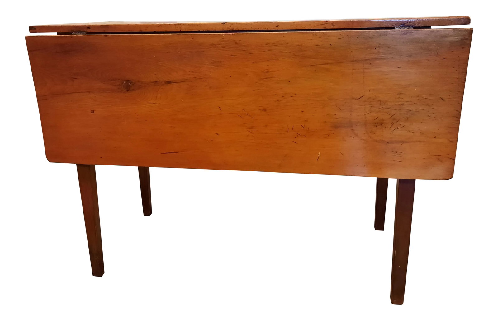 Antique American Pine Drop Leaf Table With Drawer (1 of 13)