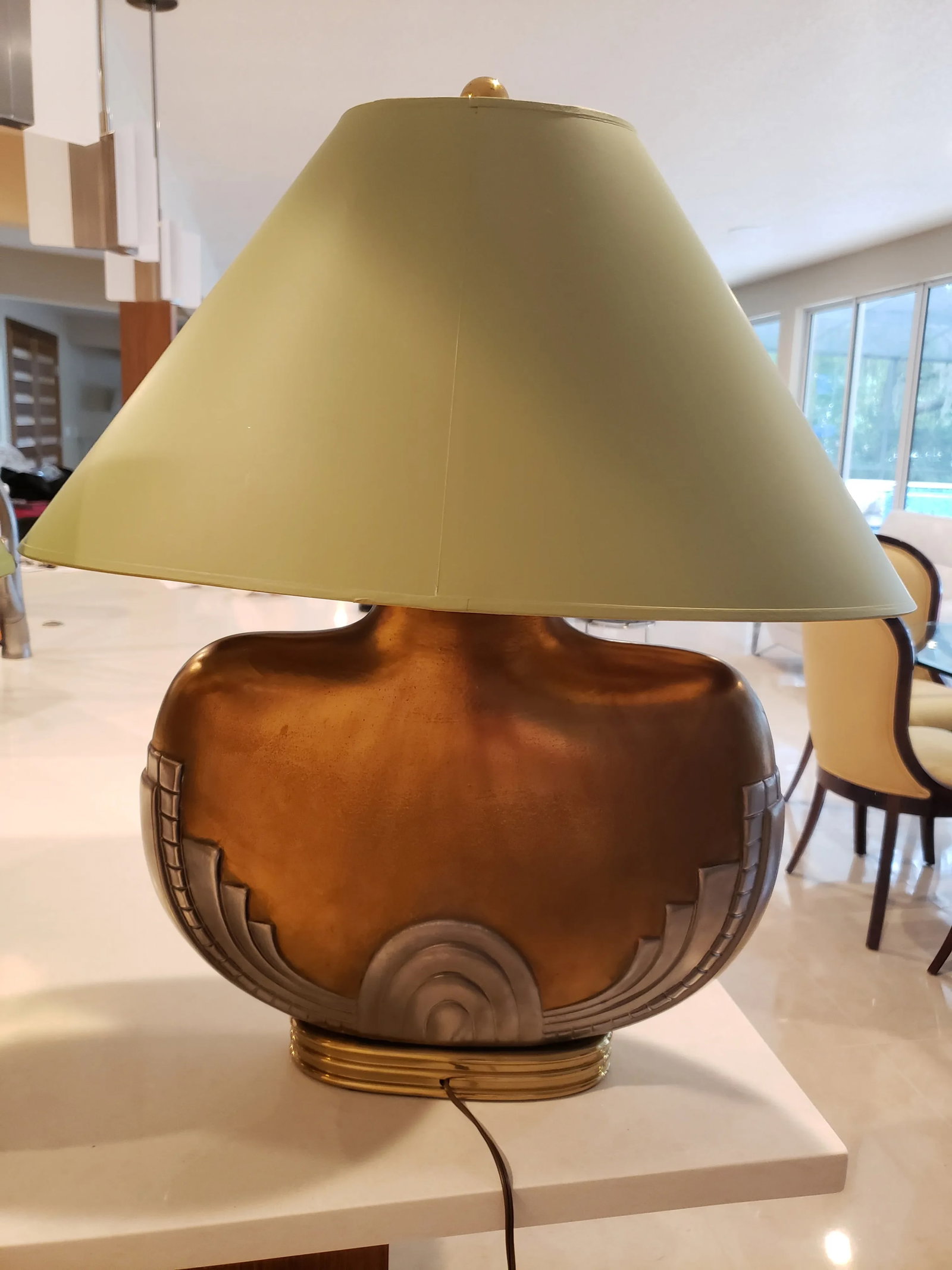 Art Deco Table Lamps With Shades - a Pair - 4