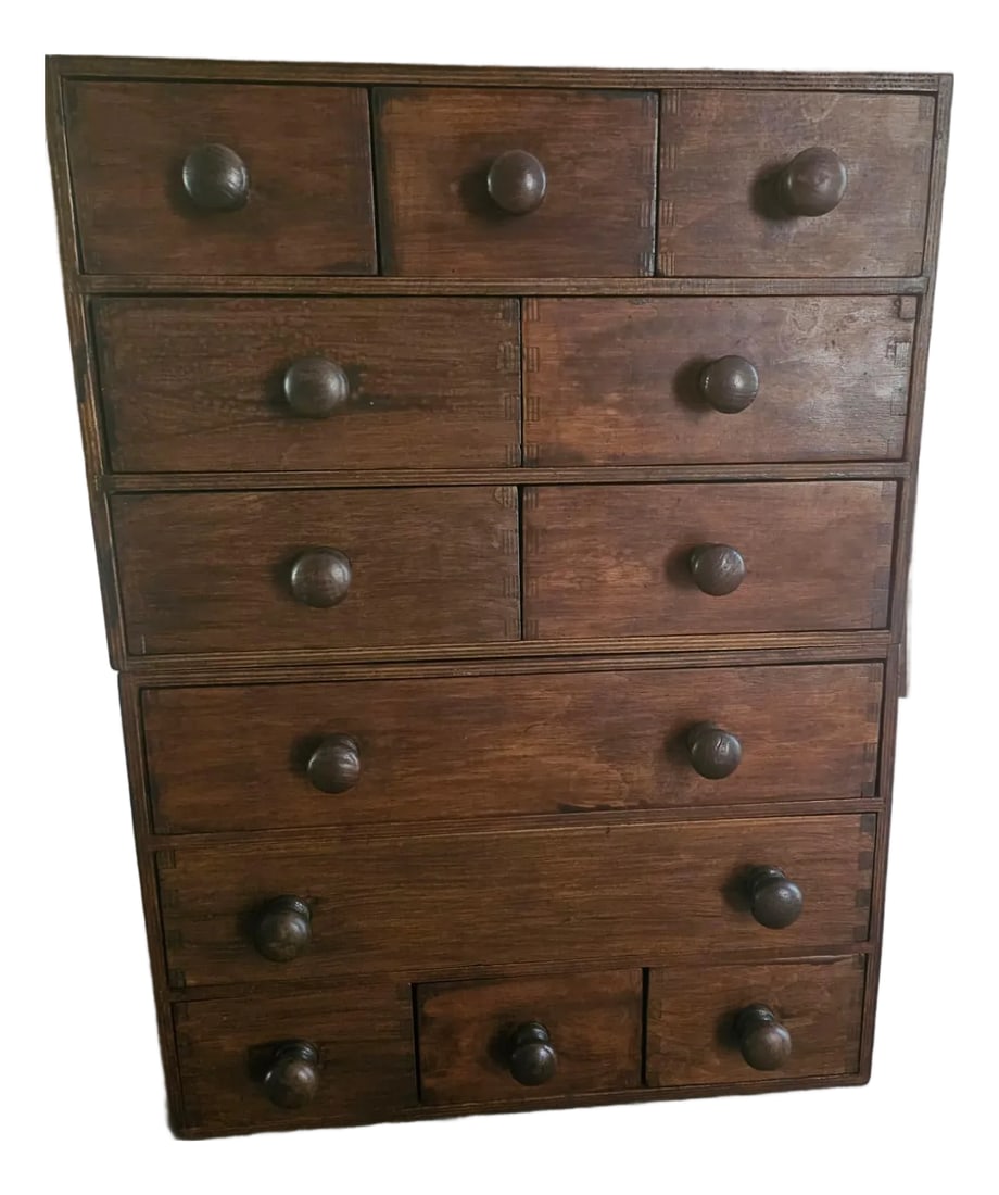 Vintage Apothecary Italian Cabinet: Bring timeless charm to your space with this authentic Italian chest of drawers, believed to be handcrafted in the early 20th century. It possibly belonged to a pharmacy, but since there is no proof, 