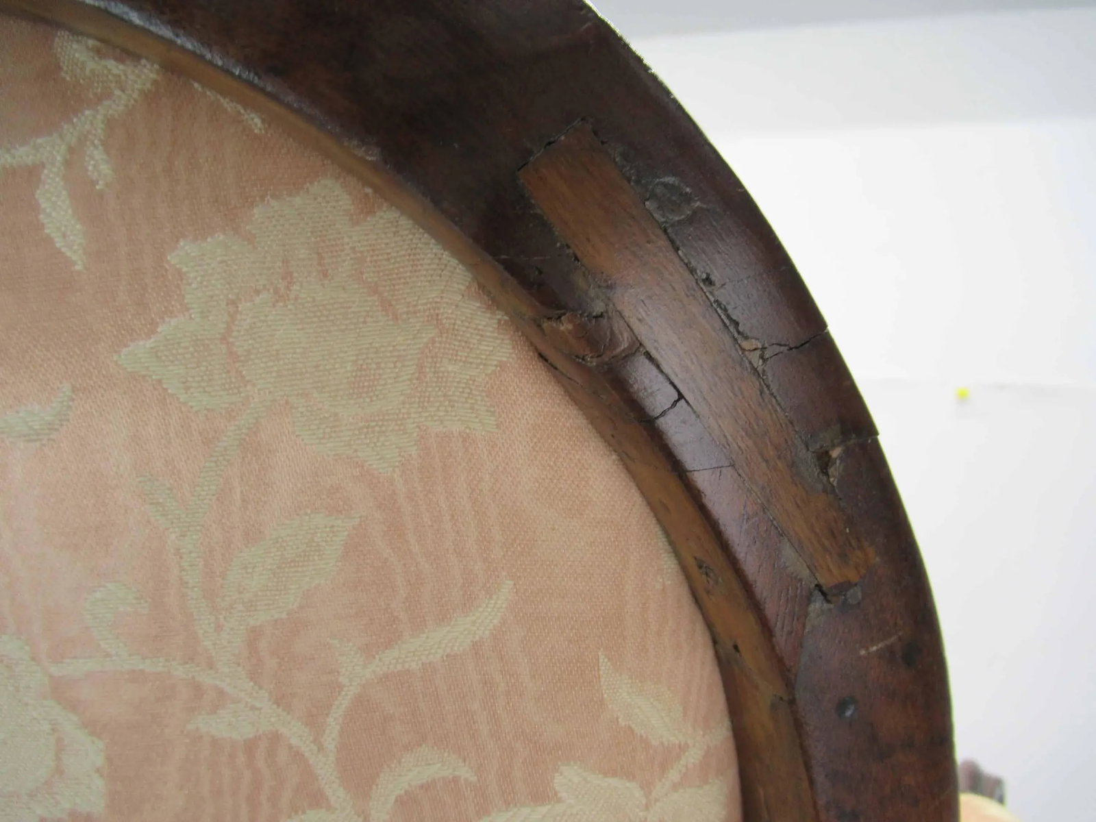 Louis XV Upholstered 1700s Armchair With With Balloon Back & Padded Arms - 6
