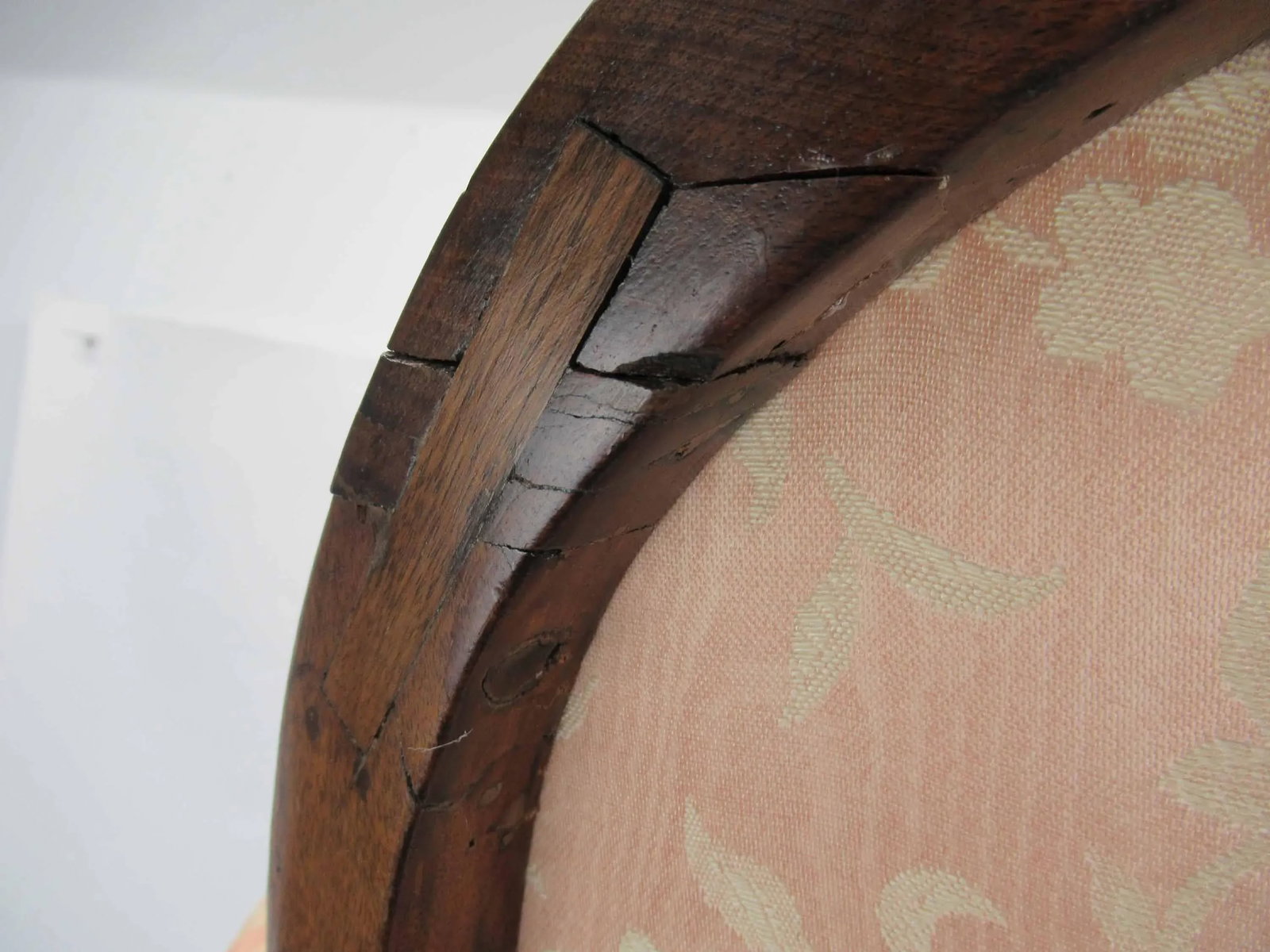 Louis XV Upholstered 1700s Armchair With With Balloon Back & Padded Arms - 8