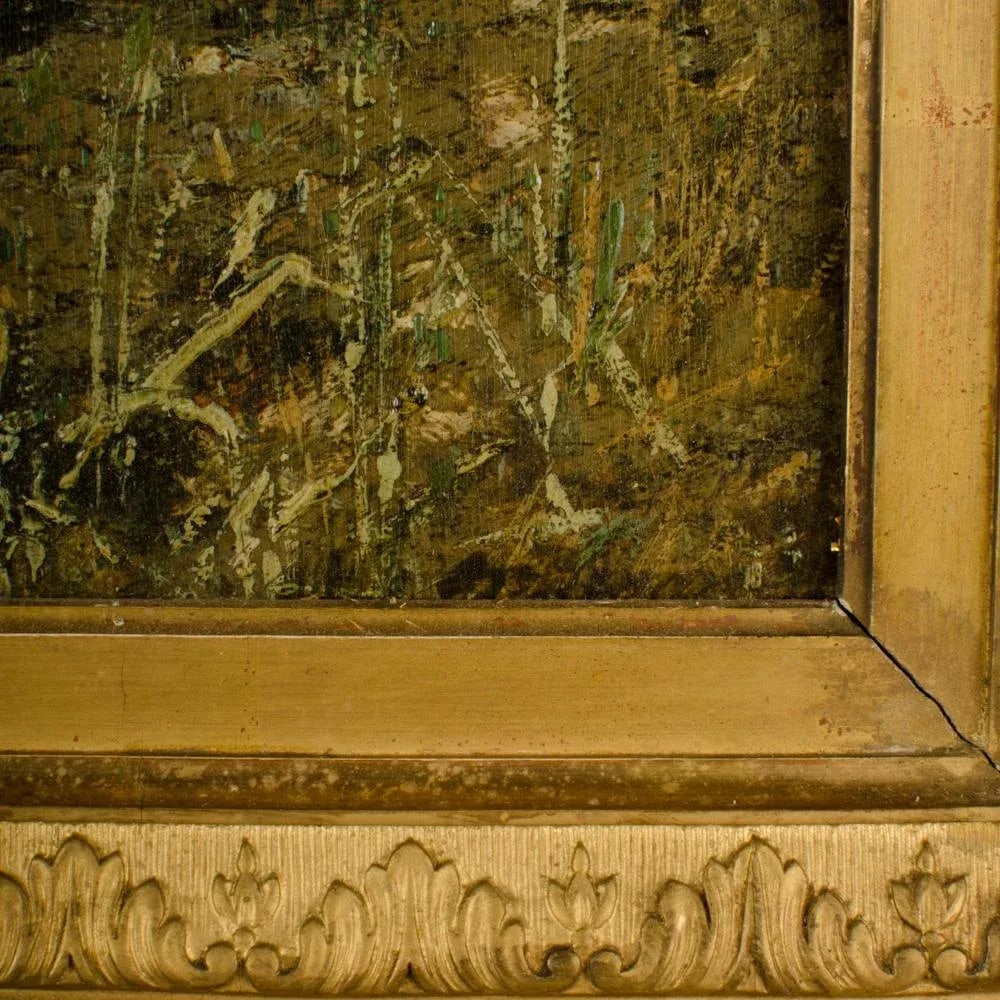 Continental Landscape Painting With Nude Women Swimming, 19th C. - 6