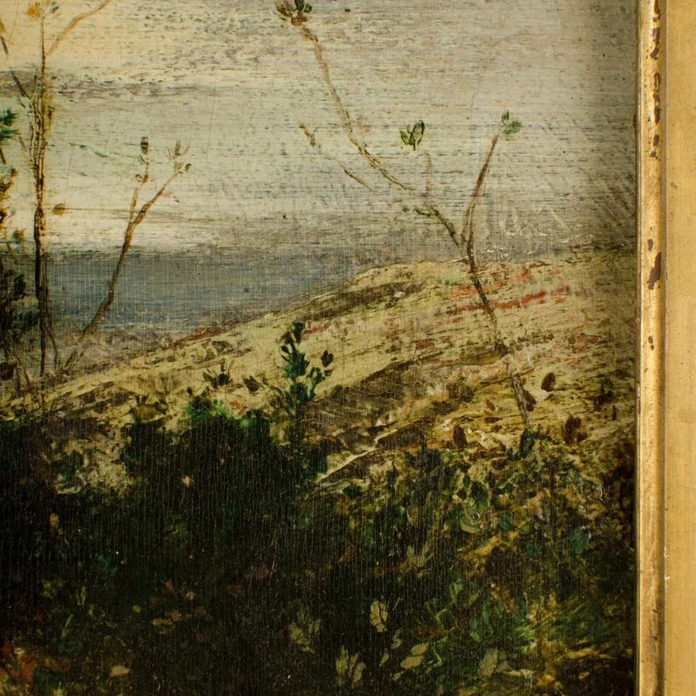 Continental Landscape Painting With Nude Women Swimming, 19th C. - 9