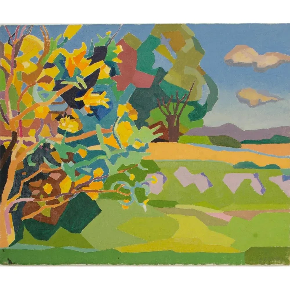 Mid 20th Century "Reaching Branches" Fauvist Landscape Oil Painting by Ernest Yarrow-Jones - 3