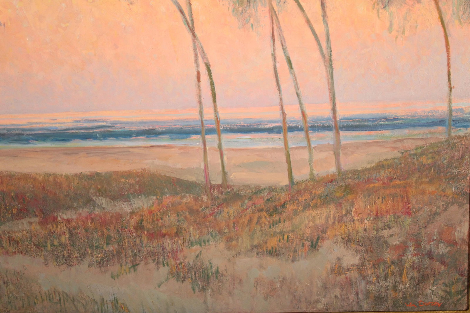 Impressionist Coastal Sunset Painting by William Dorsey (1942-2019) - 6