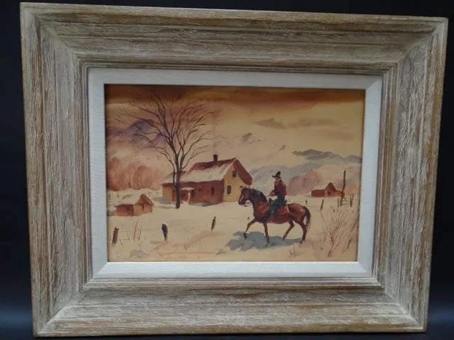 Charles Payzant Double-Sided Western Watercolor - 2