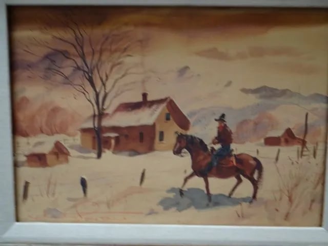 Charles Payzant Double-Sided Western Watercolor - 3