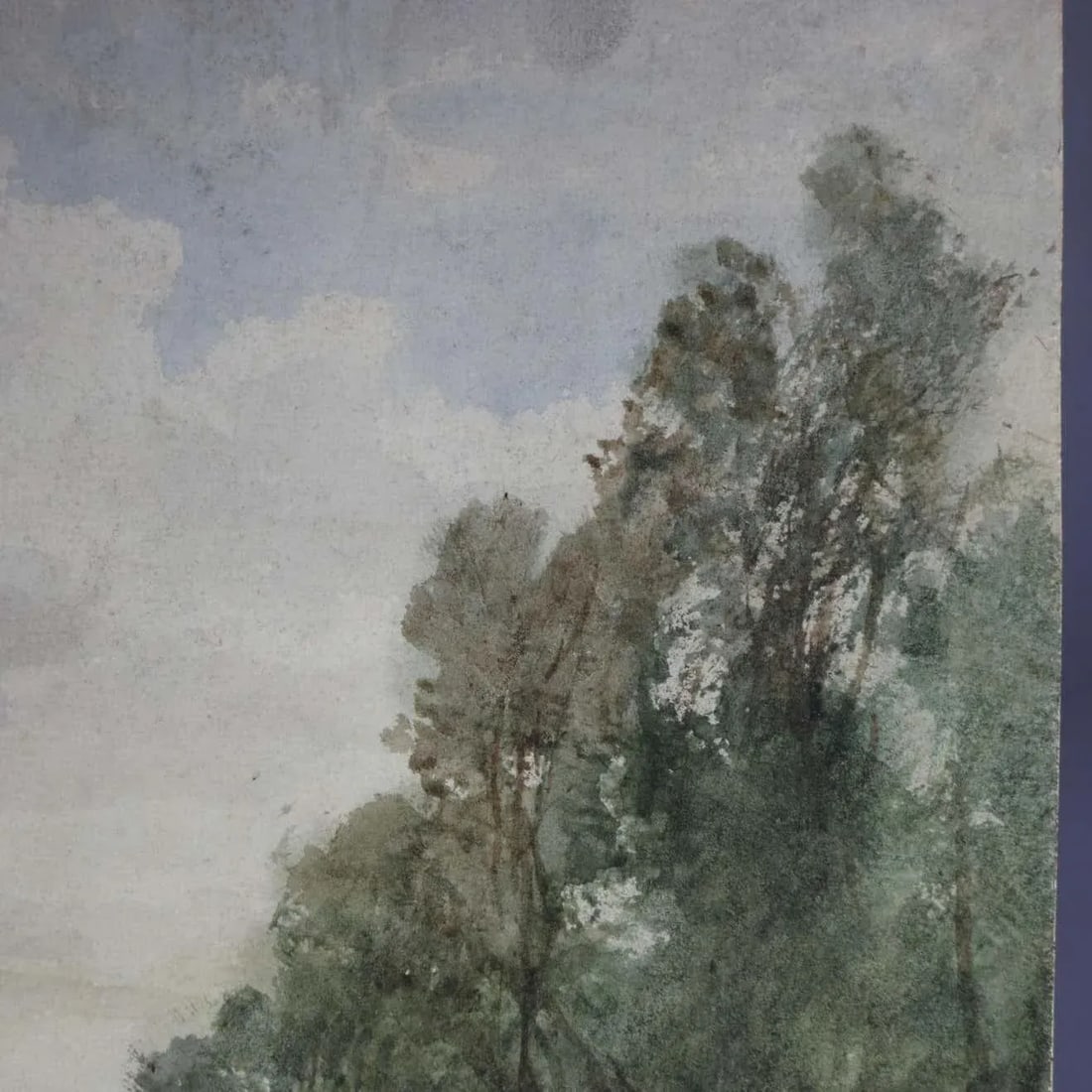 Vintage Landscape Watercolor on Artist Panel of Hillside by Fred Hines, 20th C - 4